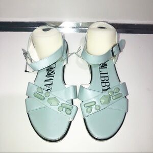 NWOT Sam &Libby ice blue sandals with shapes